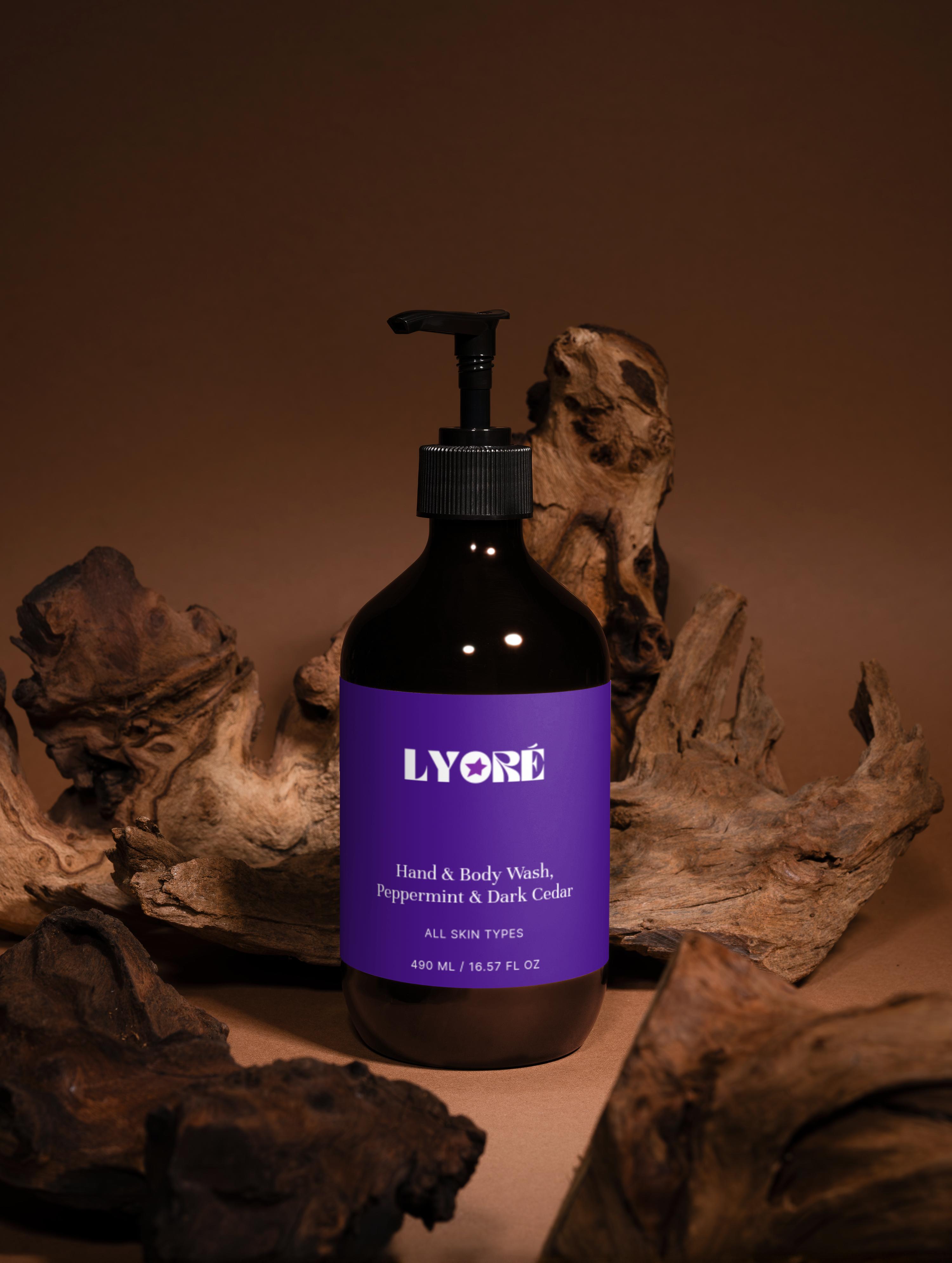 Hand & Body Wash, Peppermint & Dark Cedar