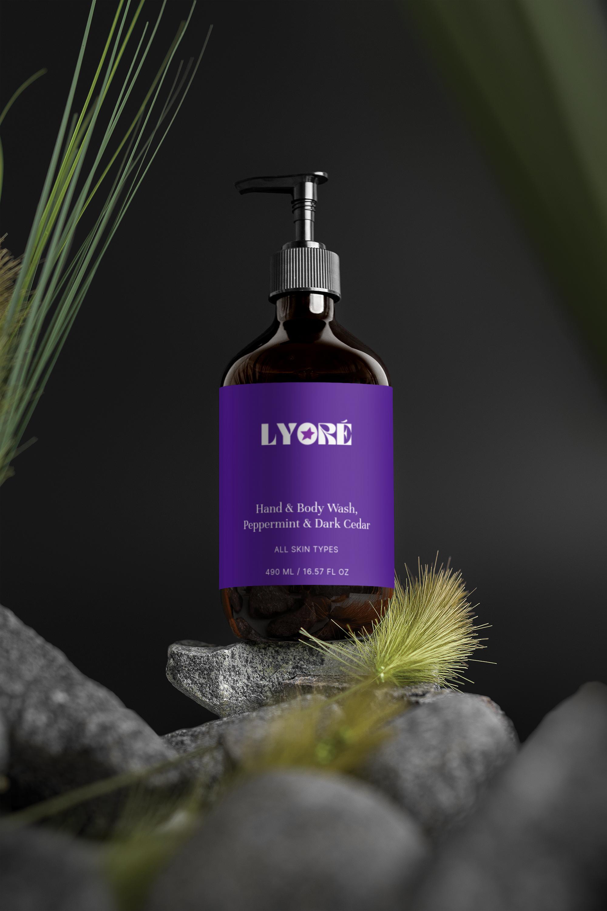 Hand & Body Wash, Peppermint & Dark Cedar
